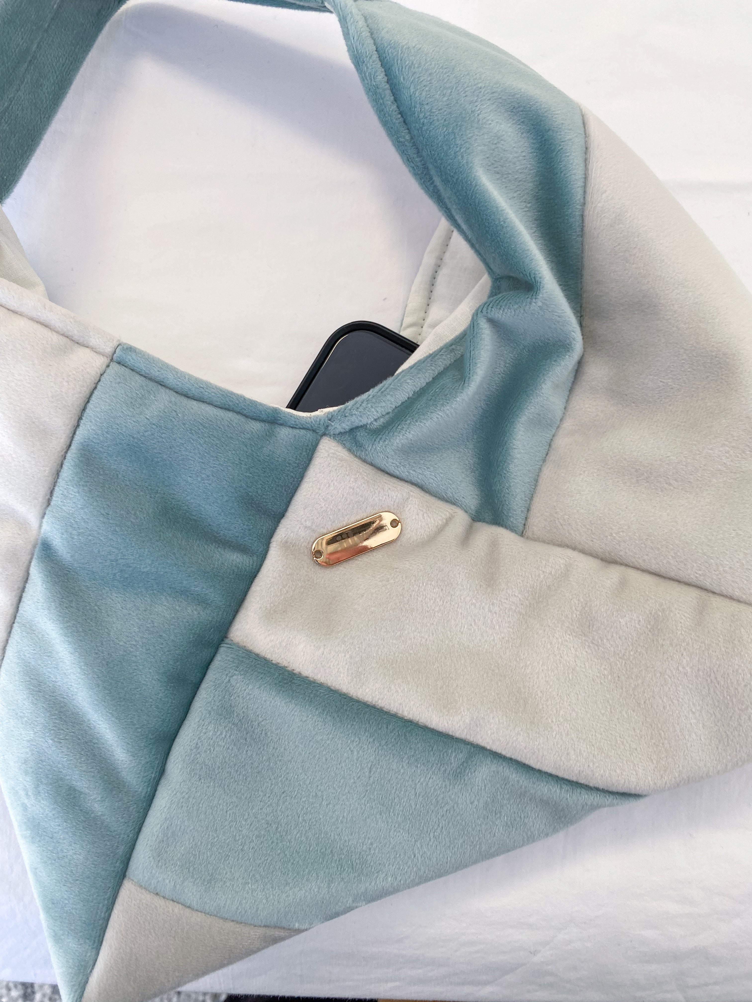 Olivia Bolso de Mano Colorblock Mist x Stone