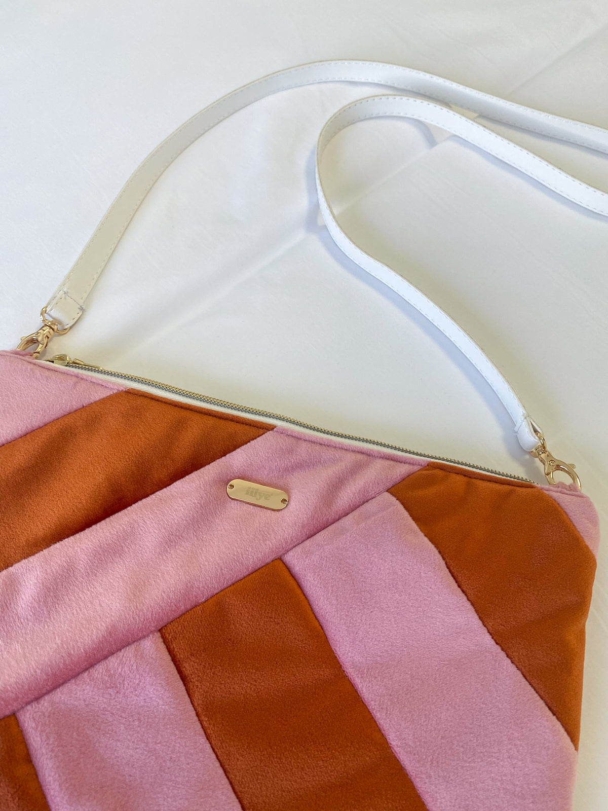 Sophie Bolso Bandolera Colorblock Sakura x Terracotta