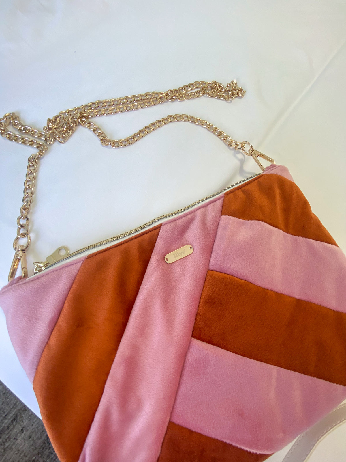 Sophie Bolso Bandolera Colorblock Sakura x Terracotta